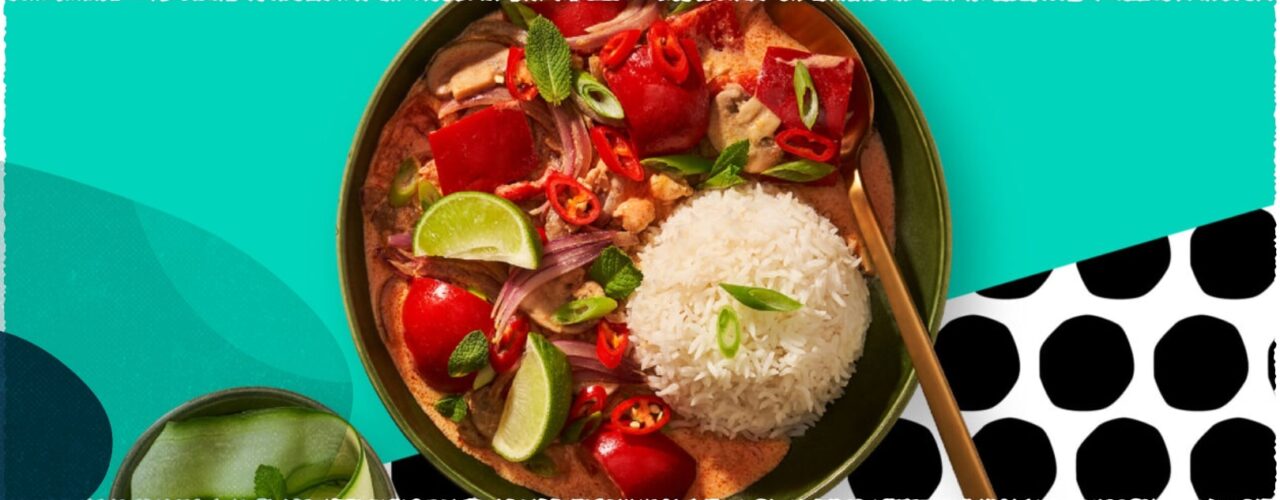 Fairtrade Original Rezept Rotes Thai Curry mit Huehnchen und Champignons