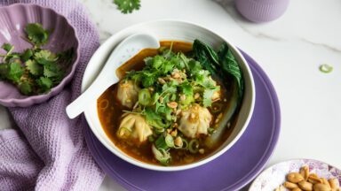 Wan-Tan Suppe mit indonesischer Bami Goreng Gewürzpaste